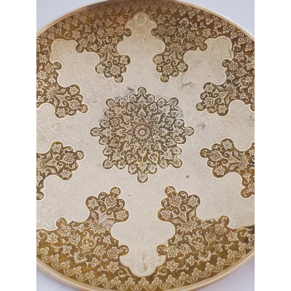 Vintage Embossed/Engraved Enamel Painted Brass Bowl - Bowl / Plate / Dish || - Picture 5 of 10